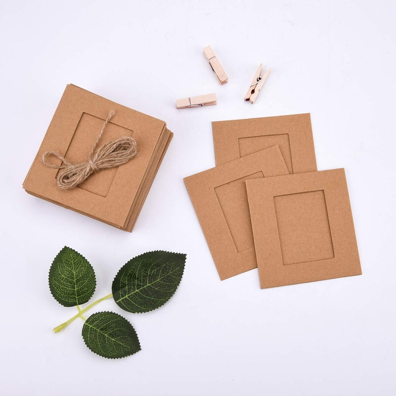 Sunmns Wall Decor Hanging Display Paper Photo Frame Set Compatible with Fujifilm Instax Mini 11 9 8 70 90 26 Camera Films, Mini Link Printer, 30 Piece (Brown) - Image 5